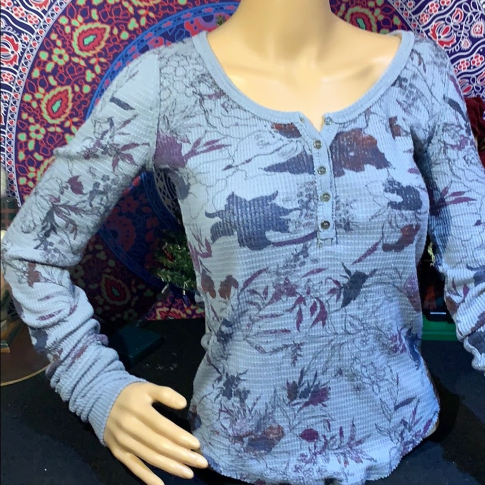 BEAUTIFUL GREY PURPLE AND TEAL FREE PEOPLE THERMAL